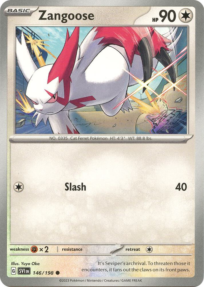 Zangoose - 146/198 Reverse Holo Common SV01: Scarlet & Violet Base Set 146/198 NM