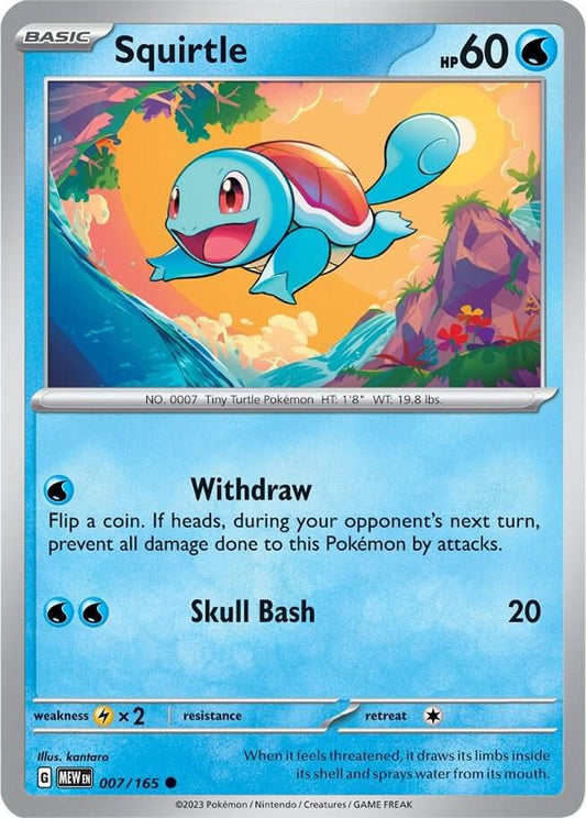 Squirtle - 007/165 Common SV: Scarlet & Violet 151 007/165 NM