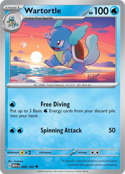 Wartortle - 008/165 Uncommon SV: Scarlet & Violet 151 008/165 NM