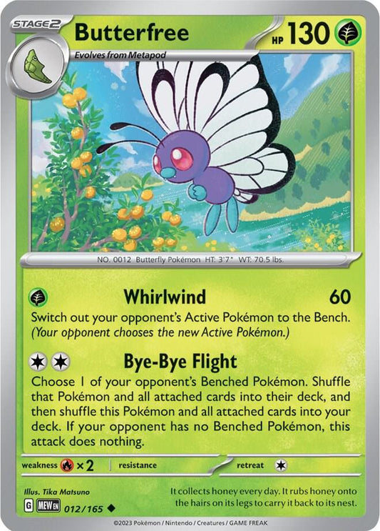 Butterfree Uncommon SV: Scarlet & Violet 151 012/165 NM