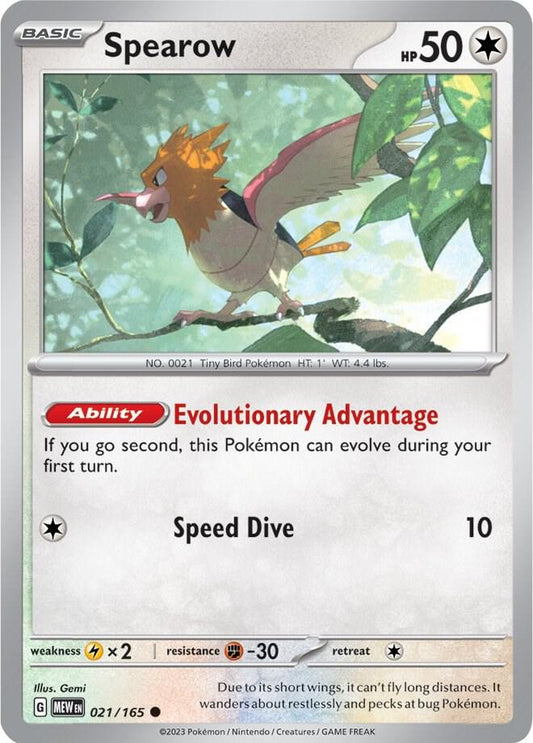 Spearow Common SV: Scarlet & Violet 151 021/165 NM