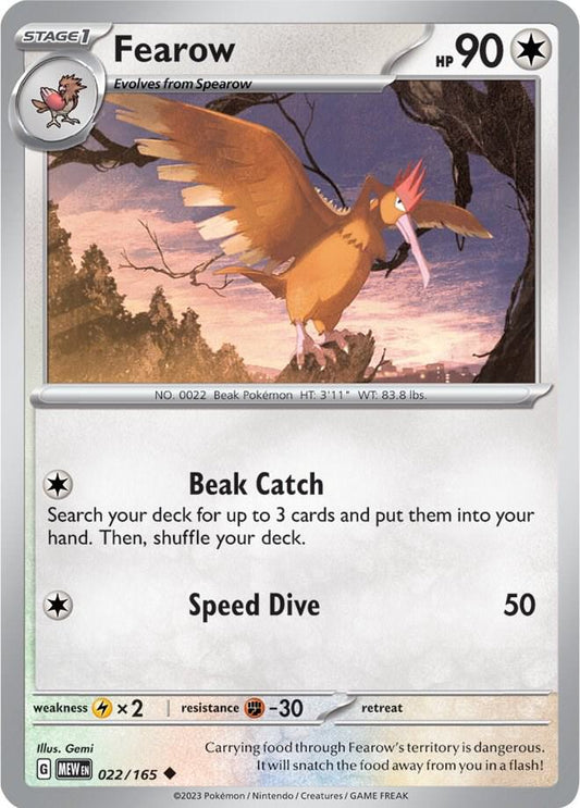 Fearow Uncommon SV: Scarlet & Violet 151 022/165 NM