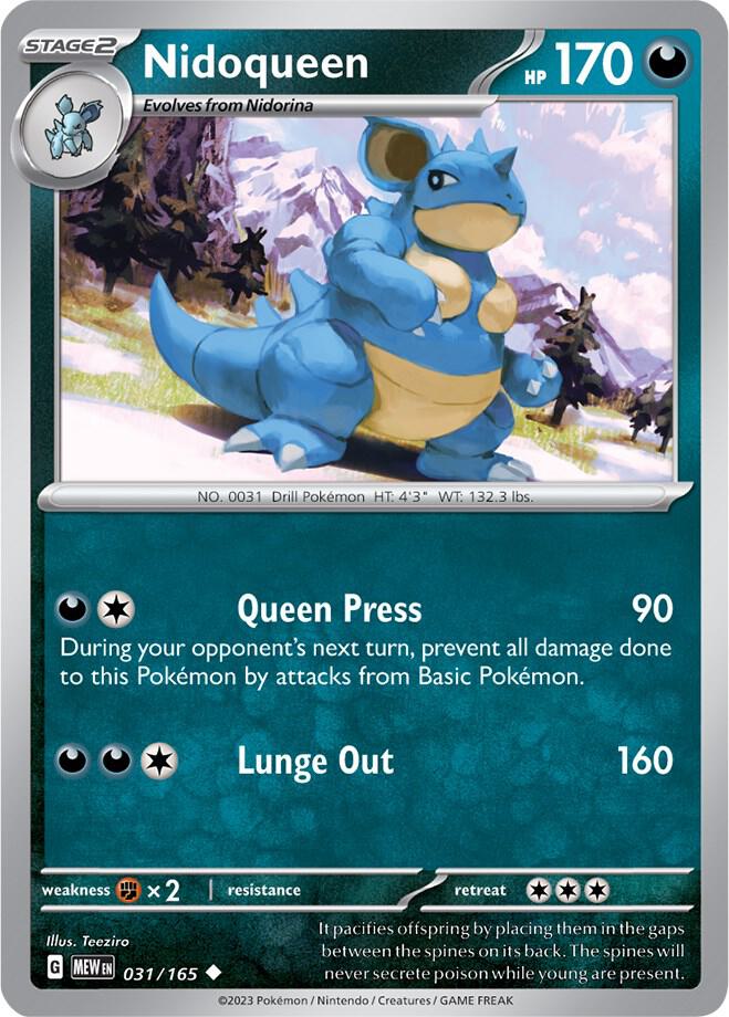 Nidoqueen Uncommon SV: Scarlet & Violet 151 031/165 NM