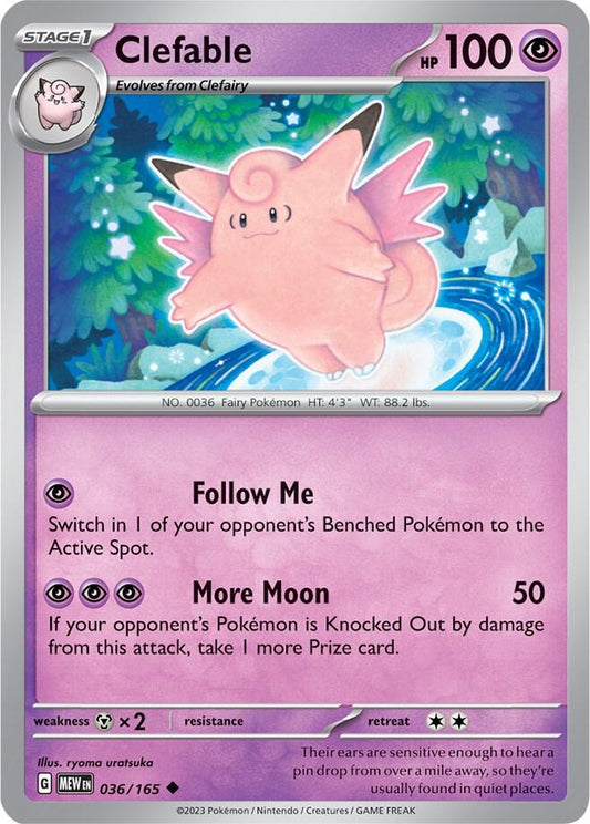 Clefable Uncommon SV: Scarlet & Violet 151 036/165 NM