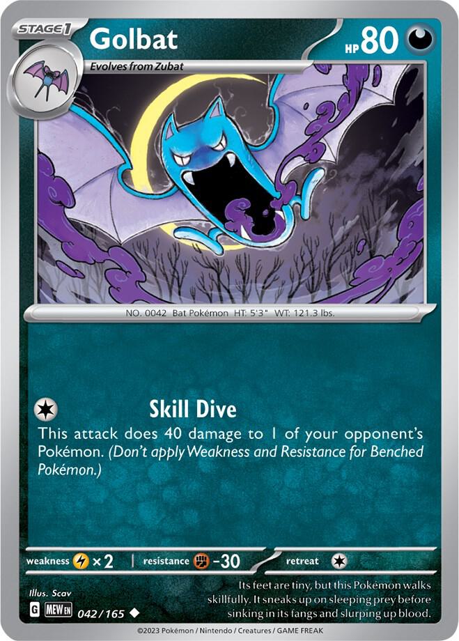Golbat Uncommon SV: Scarlet & Violet 151 042/165 NM