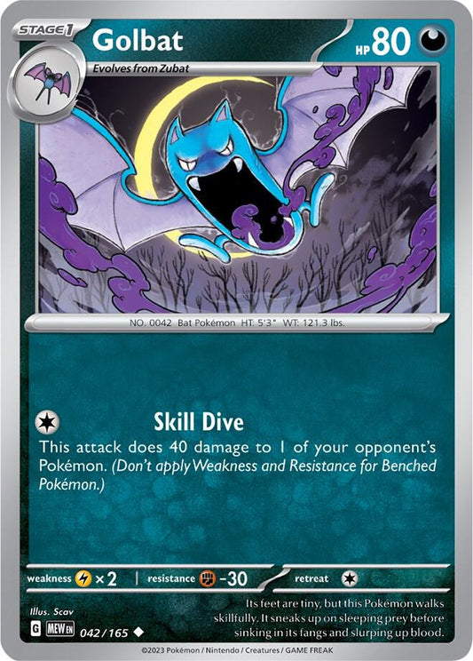 Golbat Uncommon SV: Scarlet & Violet 151 042/165 NM