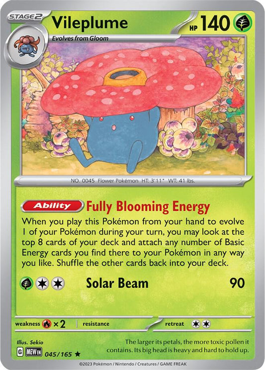 Vileplume Holo Rare SV: Scarlet & Violet 151 045/165 NM