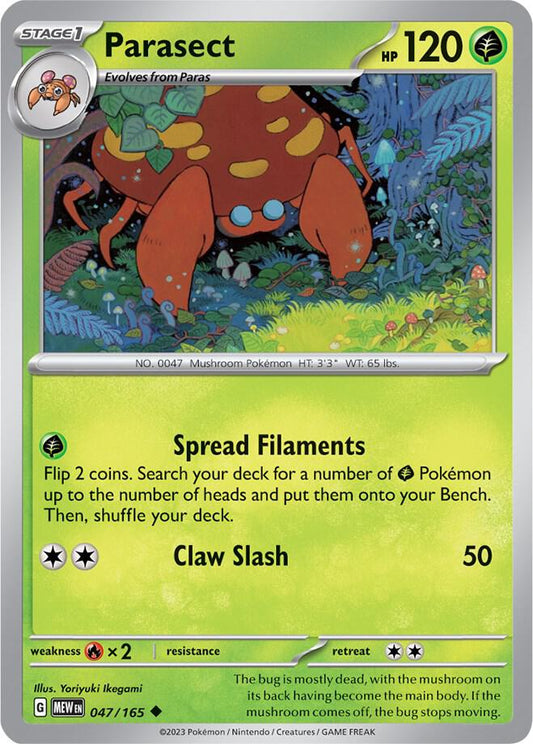 Parasect Uncommon SV: Scarlet & Violet 151 047/165 NM