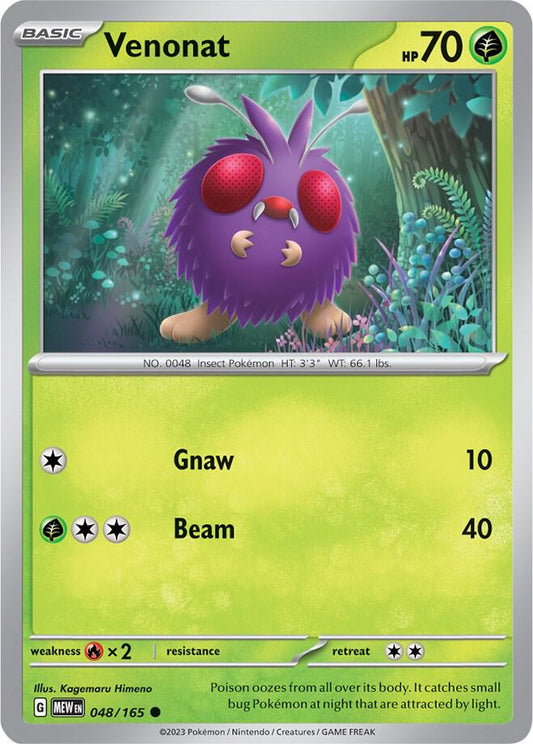 Venonat Common SV: Scarlet & Violet 151 048/165 NM