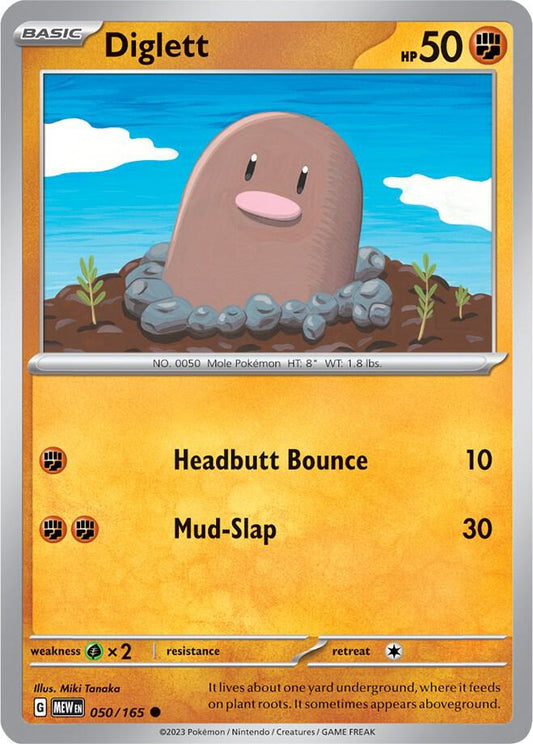Diglett Common SV: Scarlet & Violet 151 050/165 NM