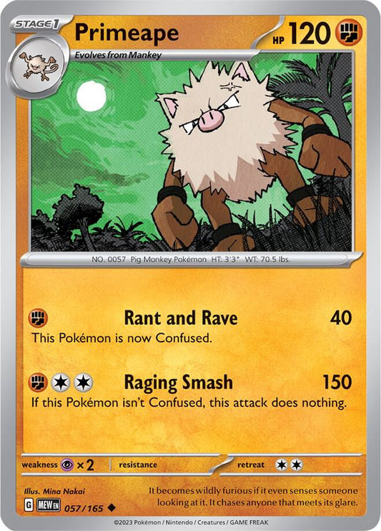 Primeape Uncommon SV: Scarlet & Violet 151 057/165 NM