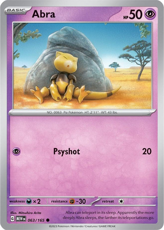 Abra Reverse Holo Common SV: Scarlet & Violet 151 063/165 NM