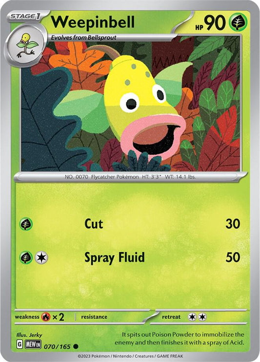 Weepinbell Reverse Holo Common SV: Scarlet & Violet 151 070/165 NM