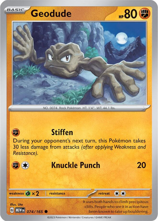 Geodude Common SV: Scarlet & Violet 151 074/165 NM