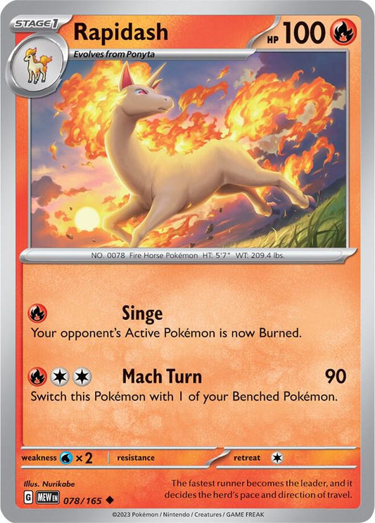 Rapidash Uncommon SV: Scarlet & Violet 151 078/165 NM