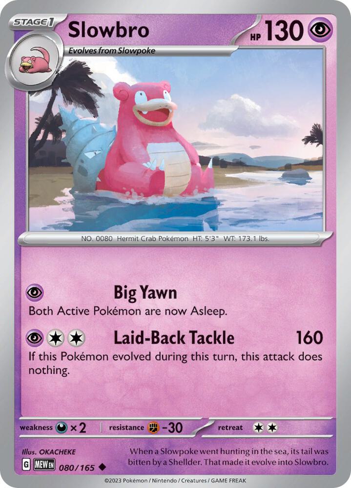 Slowbro Uncommon SV: Scarlet & Violet 151 080/165 NM
