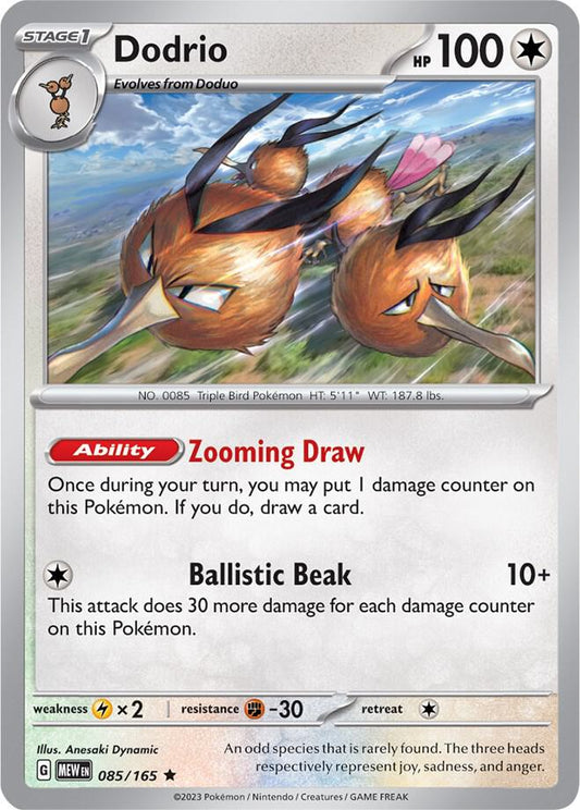 Dodrio Holo Rare SV: Scarlet & Violet 151 085/165 NM
