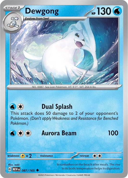 Dewgong Uncommon SV: Scarlet & Violet 151 087/165 NM