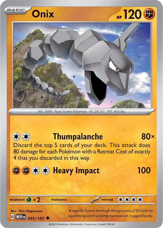 Onix Reverse Holo Uncommon SV: Scarlet & Violet 151 095/165 NM