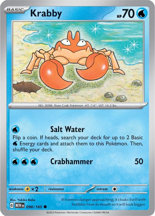 Krabby Common SV: Scarlet & Violet 151 098/165 NM