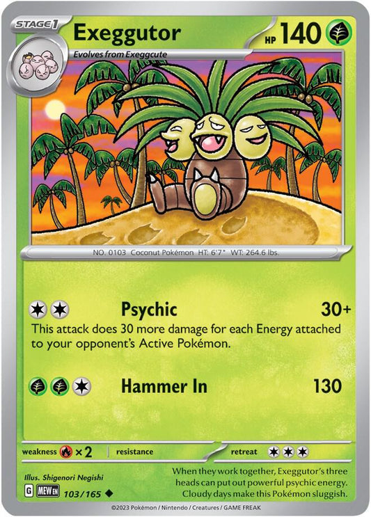 Exeggutor Uncommon SV: Scarlet & Violet 151 103/165 NM