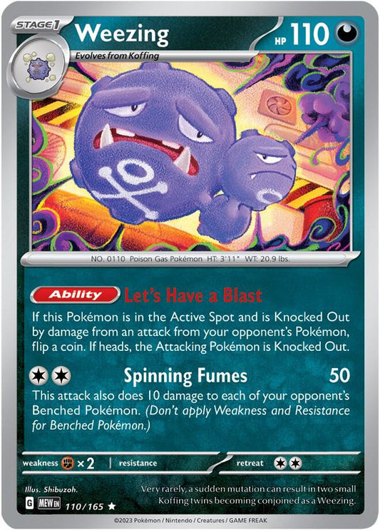 Weezing Holo Rare SV: Scarlet & Violet 151 110/165 NM