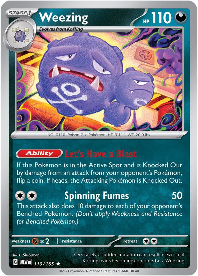Weezing Reverse Holo Rare SV: Scarlet & Violet 151 110/165 NM