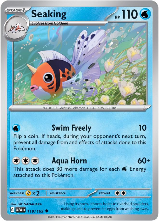 Seaking Reverse Holo Uncommon SV: Scarlet & Violet 151 119/165 NM