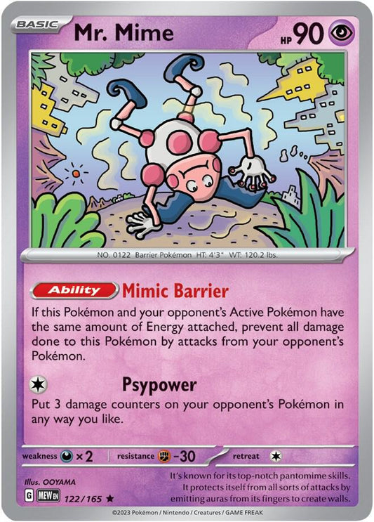Mr. Mime - 122/165 Holo Rare SV: Scarlet & Violet 151 122/165 NM