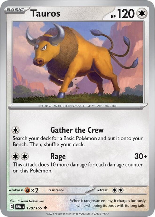 Tauros Uncommon SV: Scarlet & Violet 151 128/165 NM