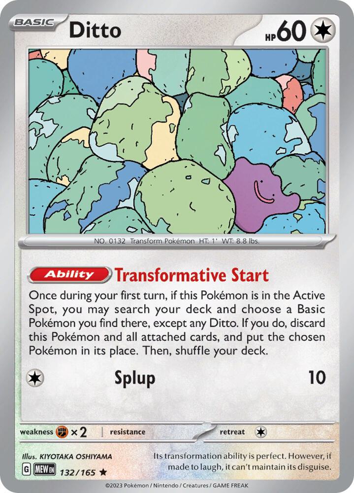 Ditto Reverse Holo Rare SV: Scarlet & Violet 151 132/165 NM