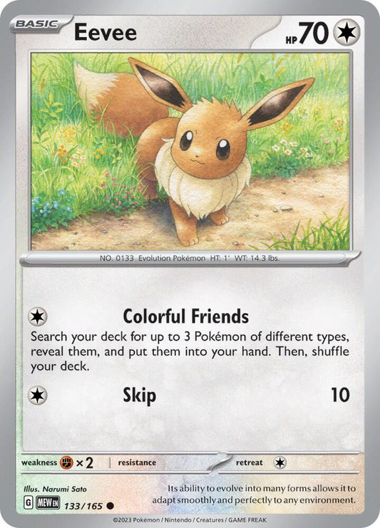 Eevee Reverse Holo Common SV: Scarlet & Violet 151 133/165 NM