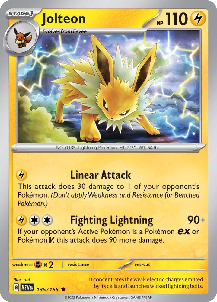 Jolteon Holo Rare SV: Scarlet & Violet 151 135/165 NM