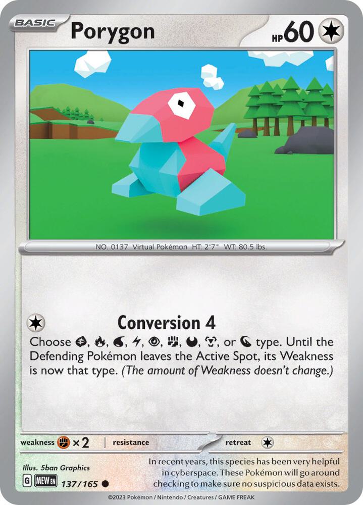 Porygon Common SV: Scarlet & Violet 151 137/165 NM