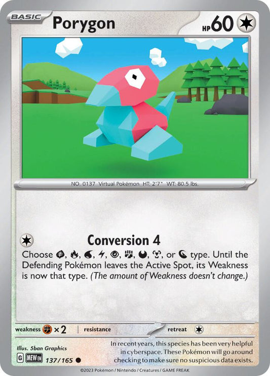 Porygon Common SV: Scarlet & Violet 151 137/165 NM