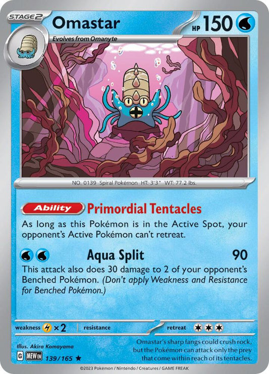 Omastar Reverse Holo Rare SV: Scarlet & Violet 151 139/165 NM