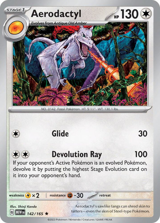 Aerodactyl Holo Rare SV: Scarlet & Violet 151 142/165 NM