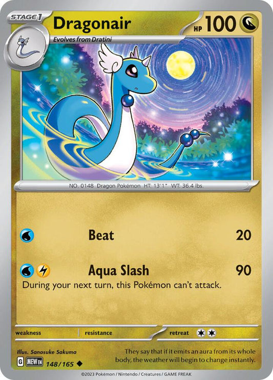 Dragonair - 148/165 Reverse Holo Uncommon SV: Scarlet & Violet 151 148/165 NM
