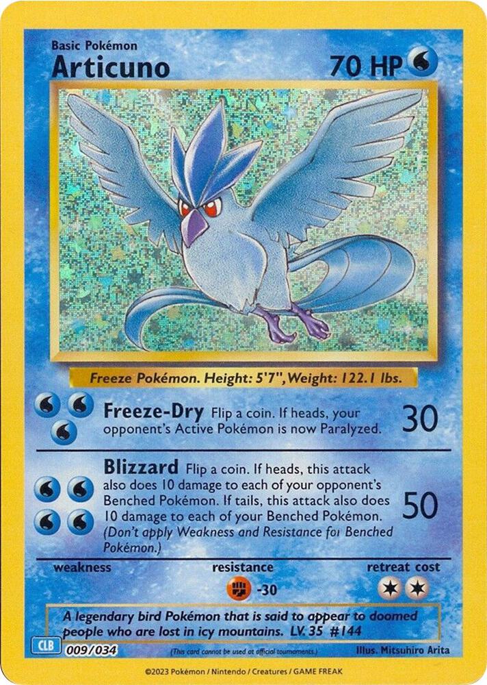 Articuno Holo Classic Collection Trading Card Game Classic 009/034 NM