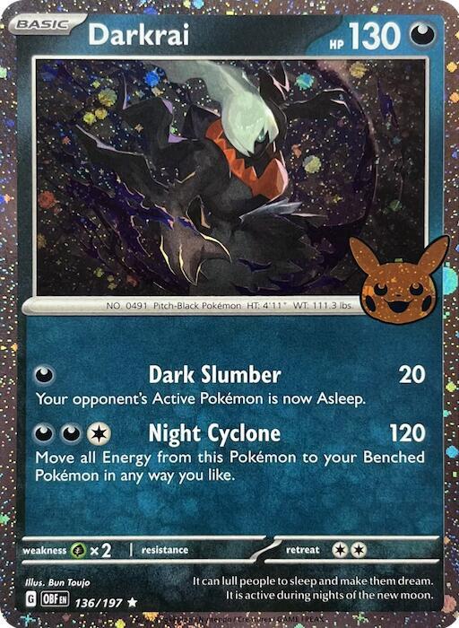 Darkrai (Cosmos Holo) Holo Rare Trick or Trade BOOster Bundle 2024 136/197 NM