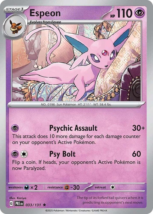 Espeon Holo Rare SV: Prismatic Evolutions 033/131 NM