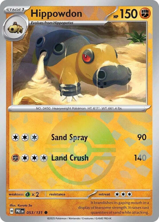 Hippowdon (Poke Ball Pattern) Holo Common SV: Prismatic Evolutions 053/131 NM
