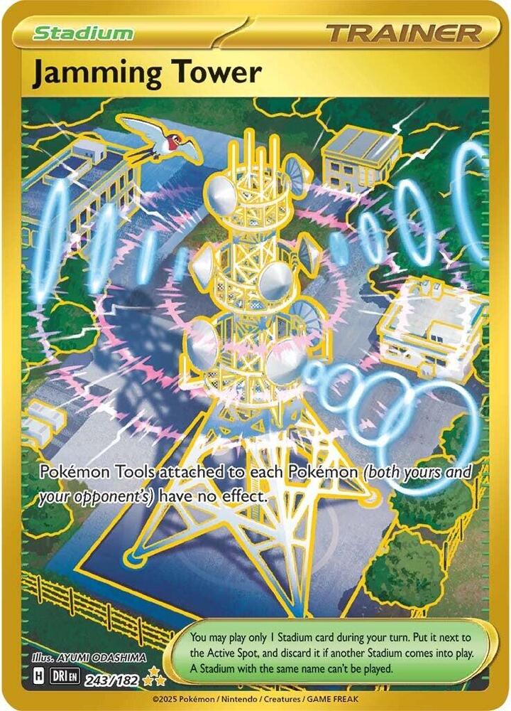 Jamming Tower Holo Hyper Rare SV10: Destined Rivals 243/182 NM