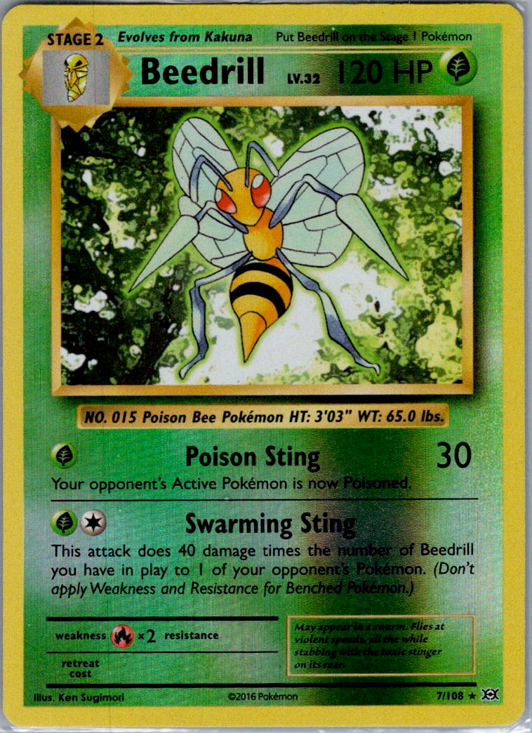 Beedrill Reverse Holo Rare XY - Evolutions 7/108 NM