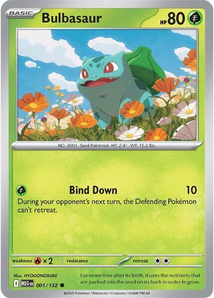 Bulbasaur - 001/132 Reverse Holo Common ME01: Mega Evolution 001/132 NM
