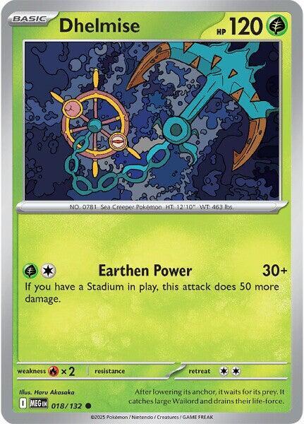 Dhelmise Reverse Holo Common ME01: Mega Evolution 018/132 NM