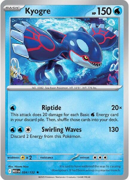 Kyogre Holo Rare ME01: Mega Evolution 034/132 NM