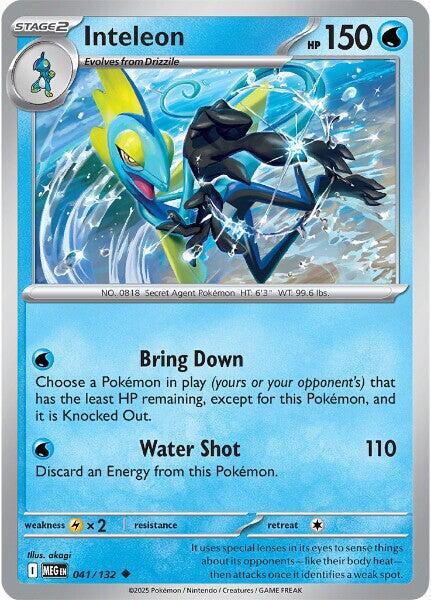 Inteleon - 041/132 Reverse Holo Uncommon ME01: Mega Evolution 041/132 NM