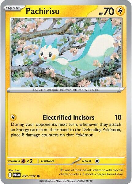 Pachirisu Reverse Holo Common ME01: Mega Evolution 051/132 NM
