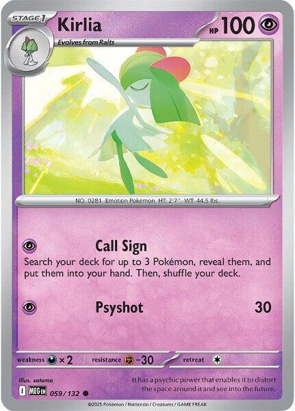 Kirlia Reverse Holo Common ME01: Mega Evolution 059/132 NM